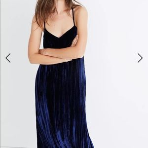 NWT Madewell Crushed Velvet Slip Midi Dress